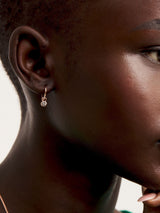 Next Ted Baker Rose Gold Tone Clear Crystal Sinalaa Huggie Earrings- Buy online at McGrocer