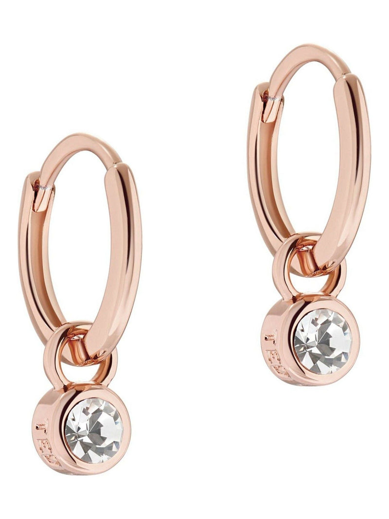 Ted Baker huggie earrings rose gold crystal (British brand)