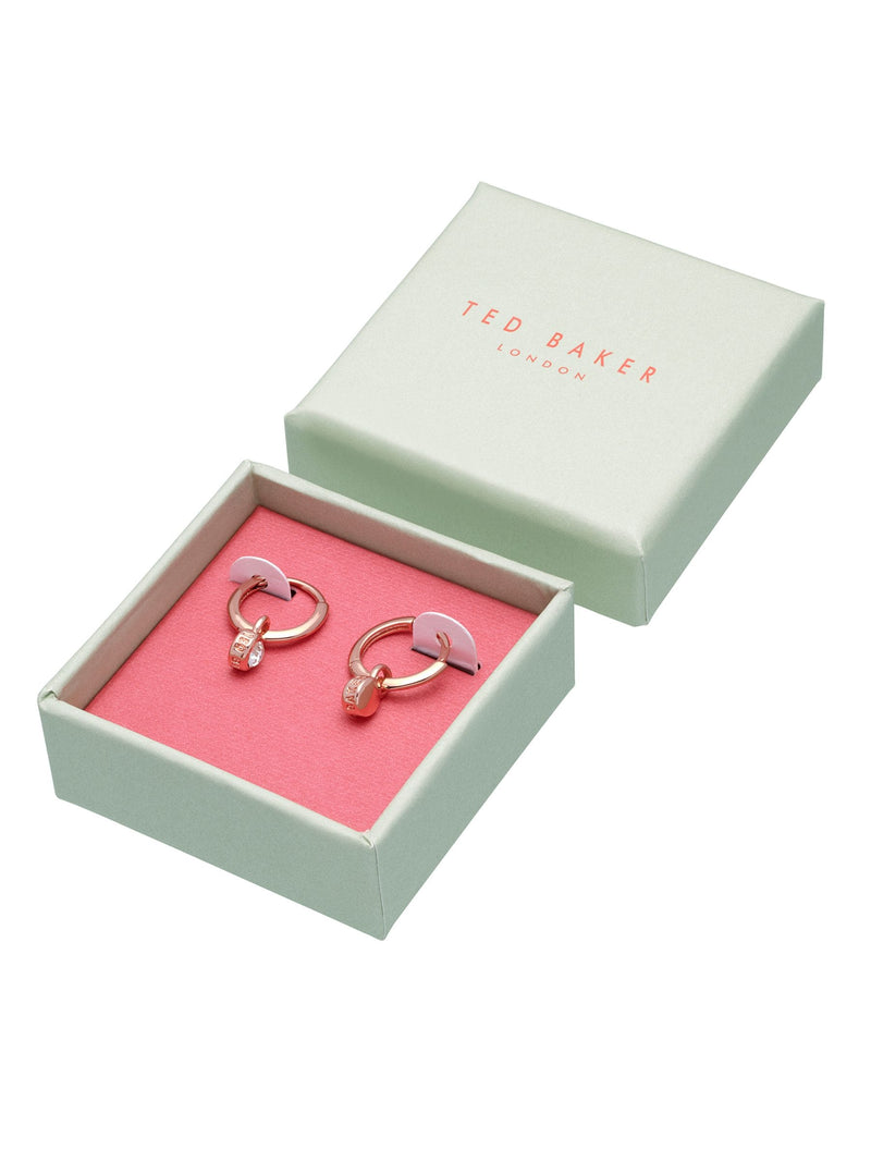 Ted Baker huggie earrings rose gold crystal (British brand)