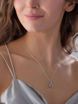 Next Beaverbrooks Sterling Silver Cubic Zirconia Knot Pendant 18 Inch Chain- Buy online at McGrocer