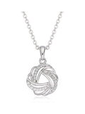 Beaverbrooks silver cubic zirconia knot pendant with chain - British product