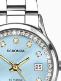 Sekonda blue stainless steel bracelet watch 27mm (British brand)