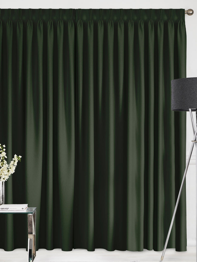 Montero velvet curtains forest green made-to-measure, imported from the UK