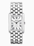 Women's Silver Tone Stainless Steel Rectangular Analogue Watch with Interchangeable Bracelet