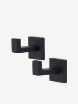 Juego de 2 ganchos de pared negros para almacenamiento en el baño
