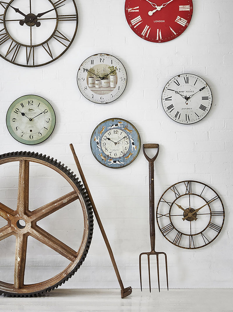 Neill of London open faced cream wall clock 36cm - British product