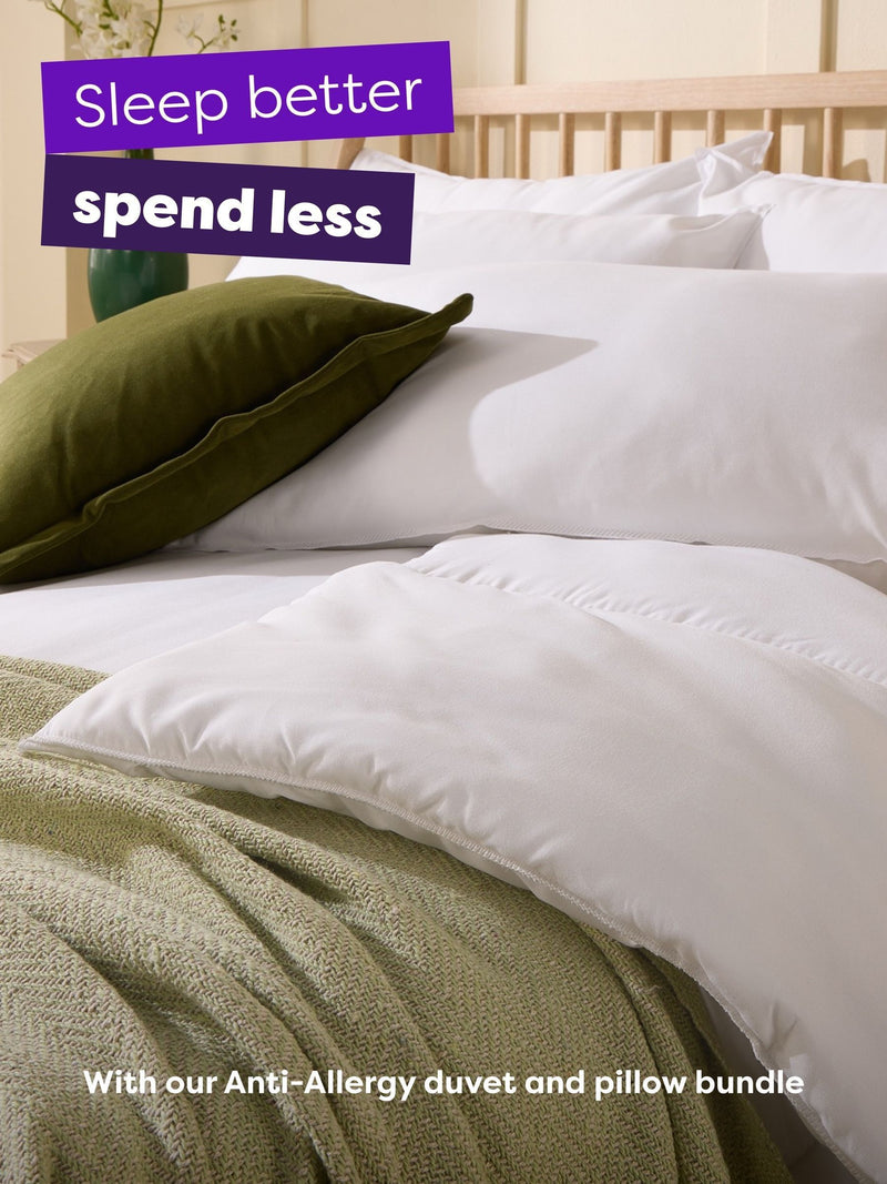 Slumberdown anti allergy medium back sleeper white pillows set of 2 (British brand)