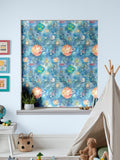 Voyage sky blue space print roman blind - British product