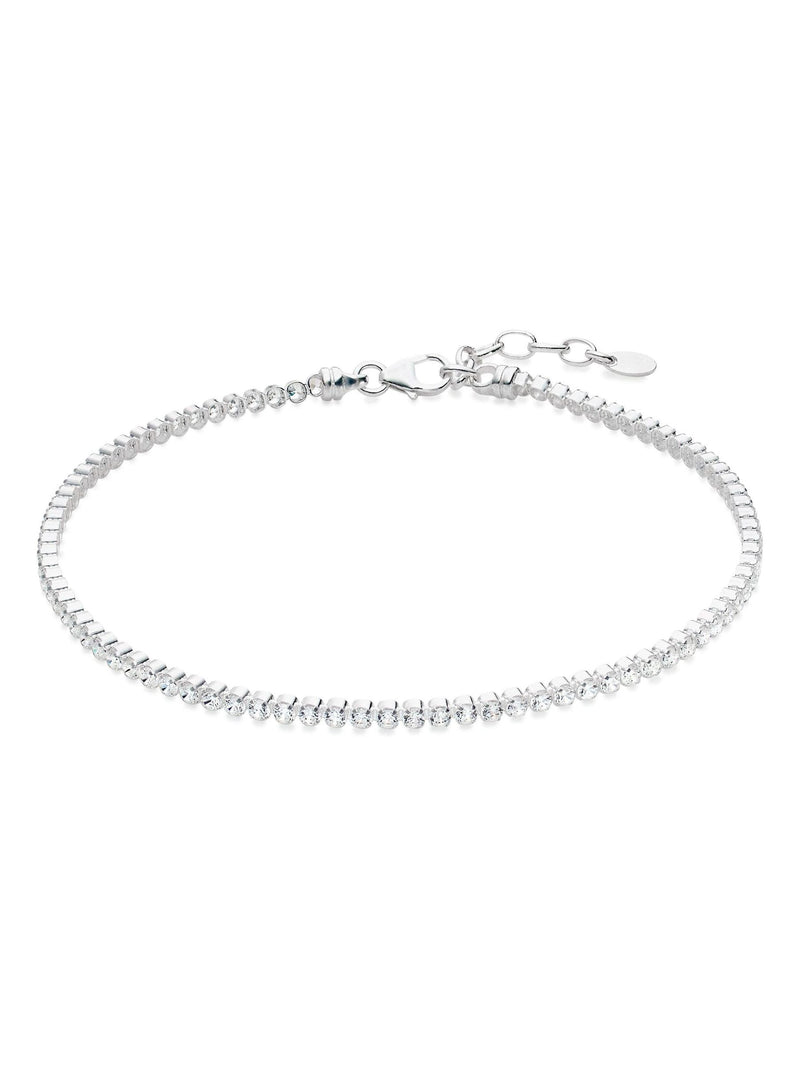 Beaverbrooks sterling silver cubic zirconia anklet 26cm - British product