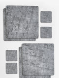 Set of 4 Grey Marble Effect Placemats and Coasters