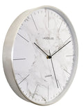 Lascelles brushed chrome wall clock with marble dial 31 cm - British product