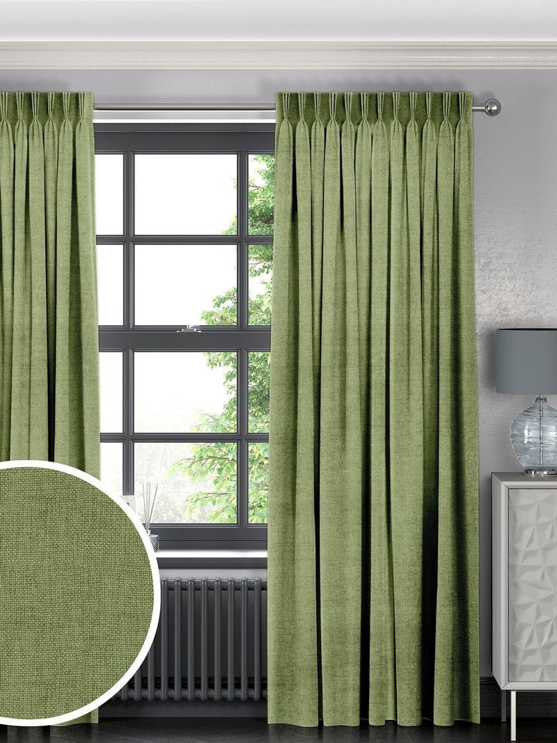 Paso apple green curtains, imported from the UK