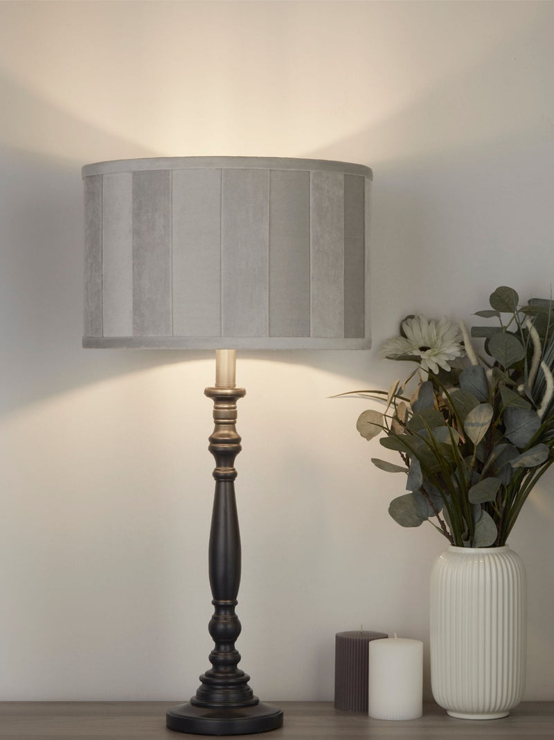 Searchlight grey Lumi candlestick lamp base - British product
