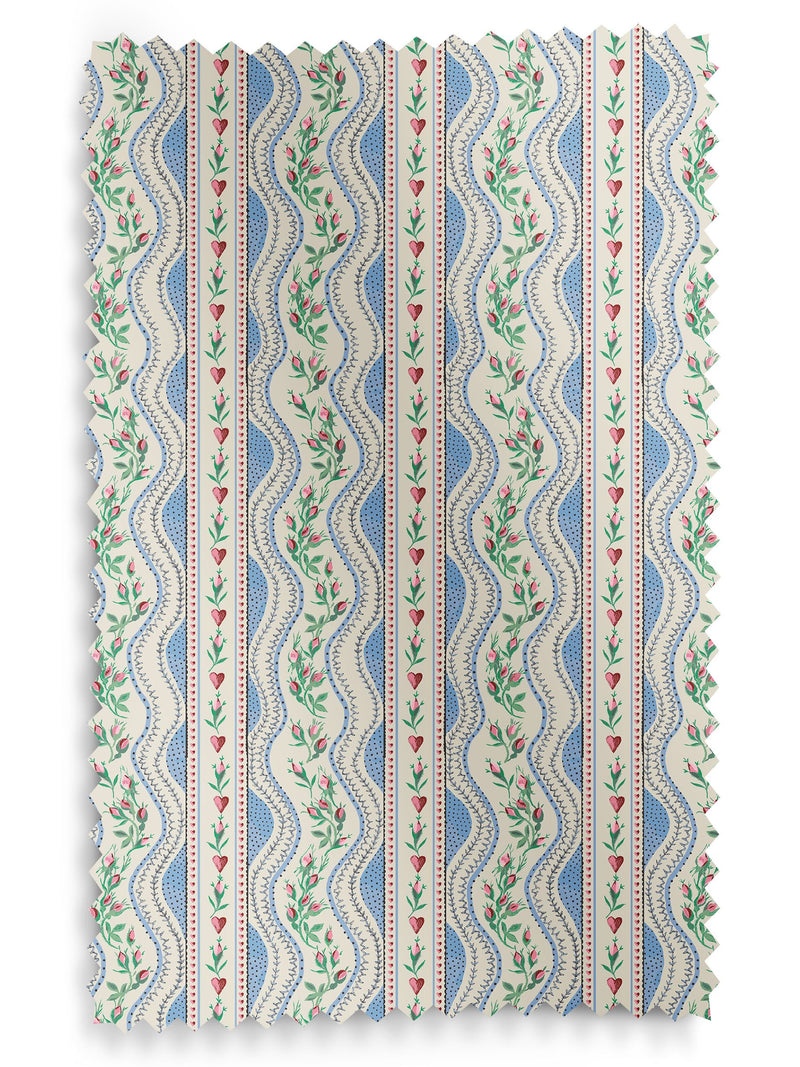 Cath Kidston Blue Wiggle Rose Roman blind, imported from the UK