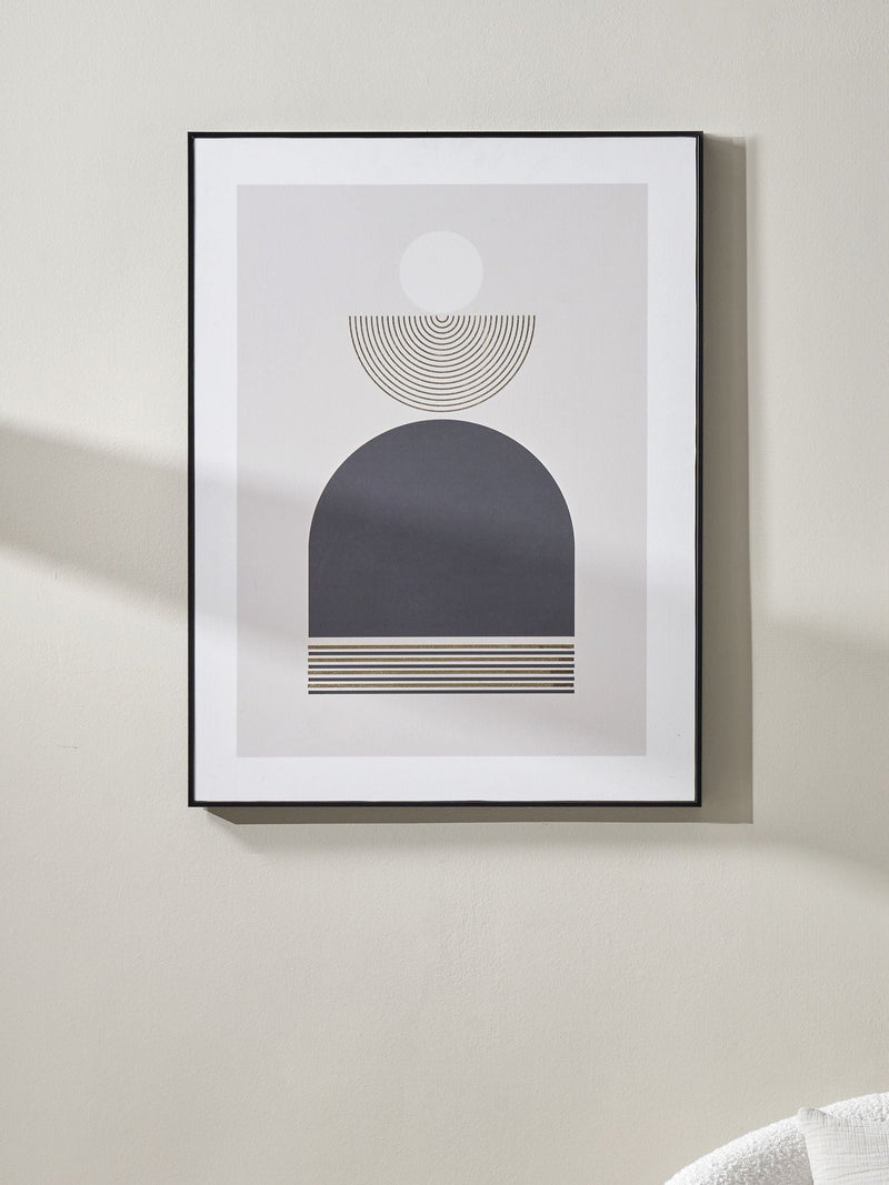 Art deco gold detail black frame print 80x60x60cm, imported from the UK