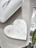 White marble heart trivet 20cm (British brand)