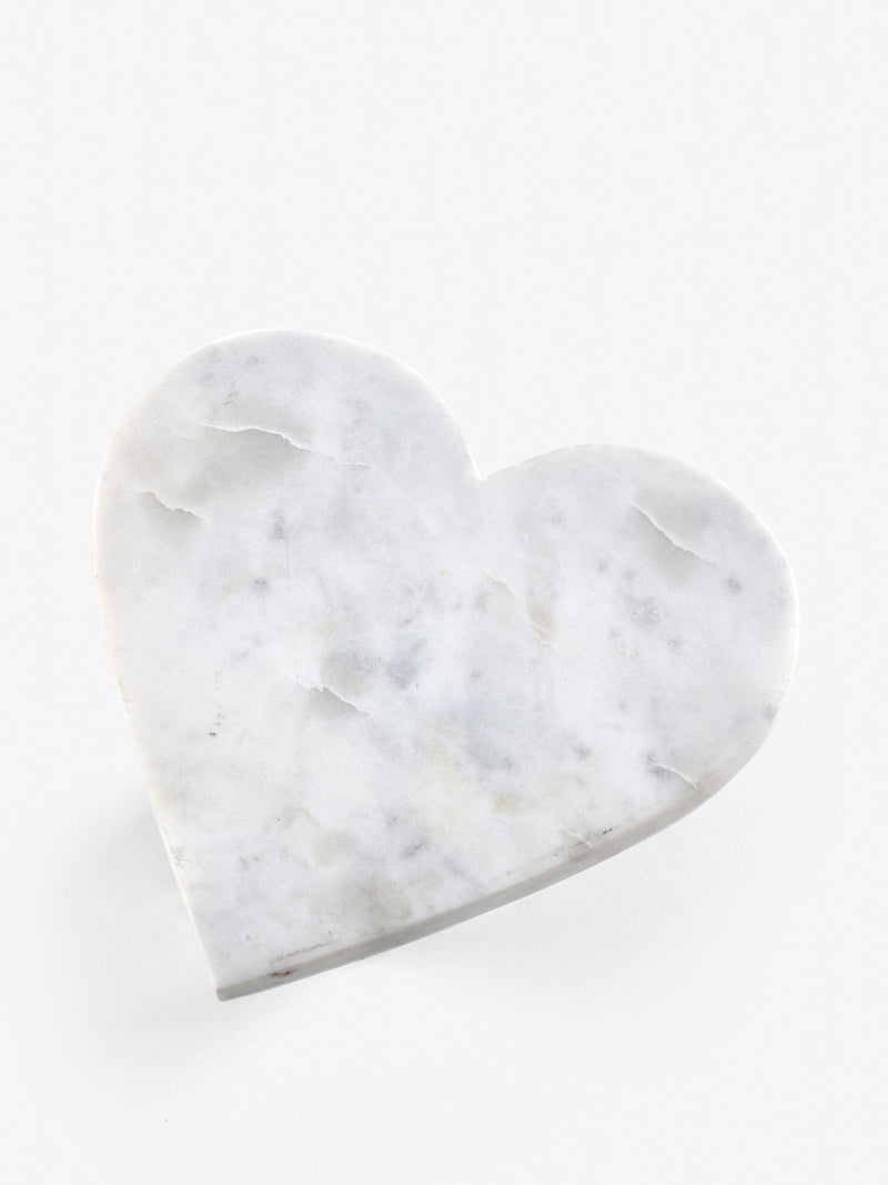 White marble heart trivet 20cm (British brand)