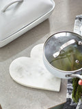 White marble heart trivet 20cm (British brand)