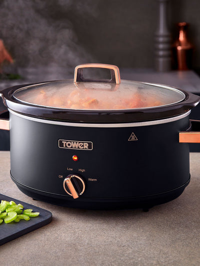 Next Tower Cavaletto Black Slow Cooker 6.5L- Buy online at McGrocer