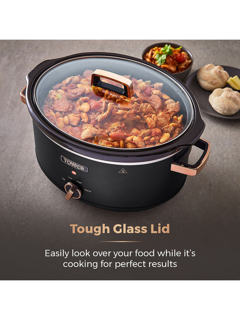 Tower Black Cavaletto Slow Cooker 6.5L (British brand)