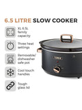 Tower Black Cavaletto Slow Cooker 6.5L (British brand)