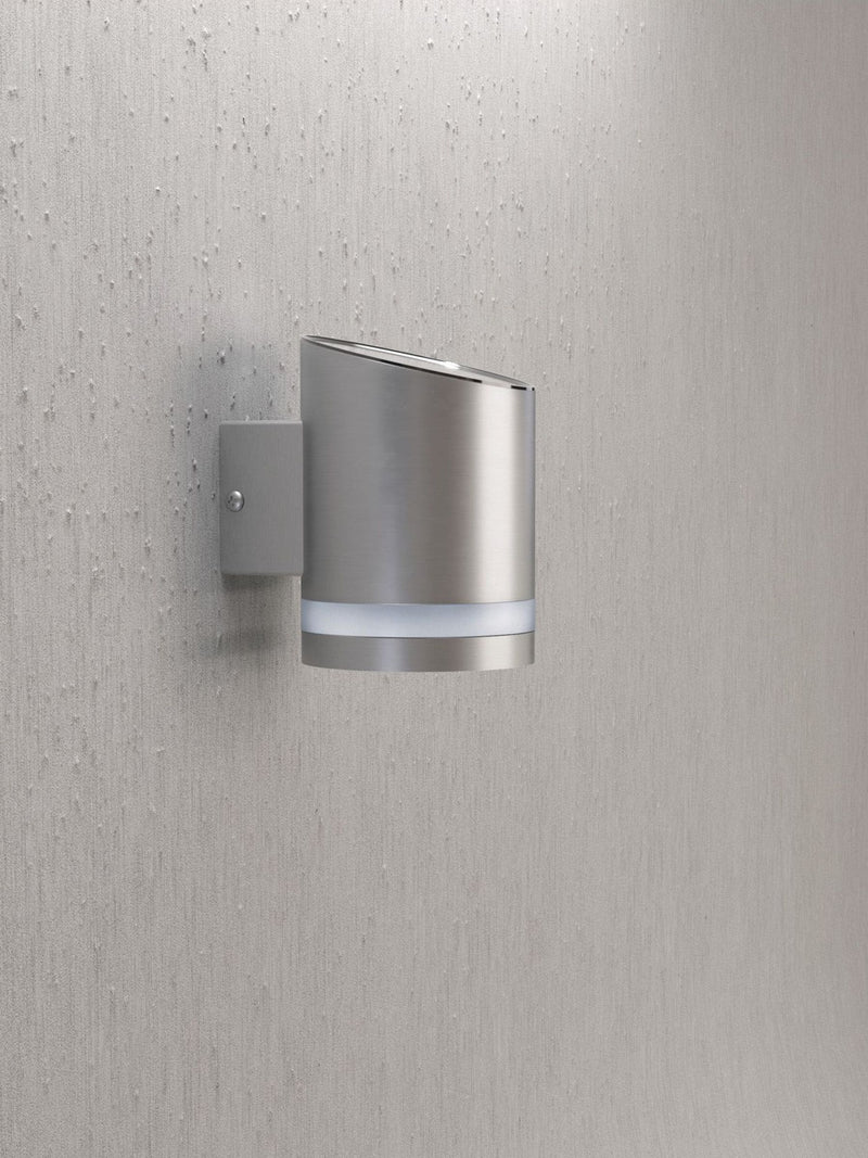 SolarCentre Silver Truro solar wall light, UK version