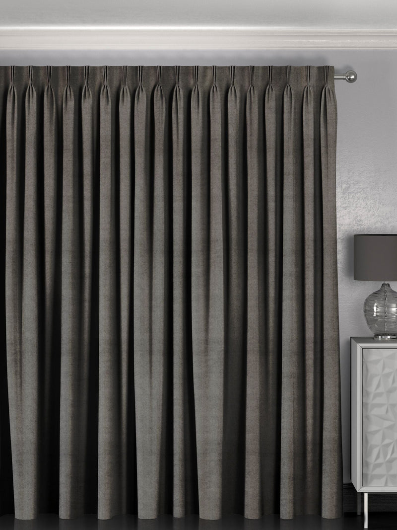 Paso ash grey textured curtains (British brand)