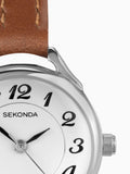 Sekonda White Harley Leather Strap Watch