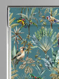 Teal tropical print roman blind made to measure - British product