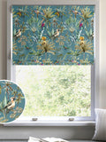 Teal tropical print roman blind made to measure - British product