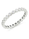 Beaverbrooks Silver Cubic Zirconia Bubble Stacking Ring 2.5mm width - British product