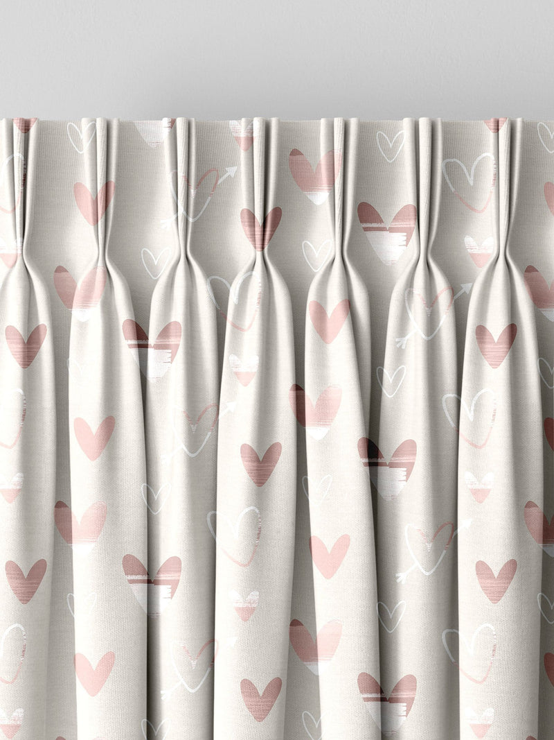 Natural Kids Love Hearts curtains, imported from the UK