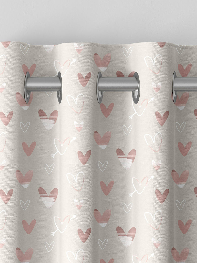 Natural Kids Love Hearts curtains, imported from the UK