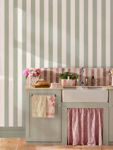 Next Cath Kidston Canopy Stripe Sage A4 Wallpaper Sample- Buy online at McGrocer