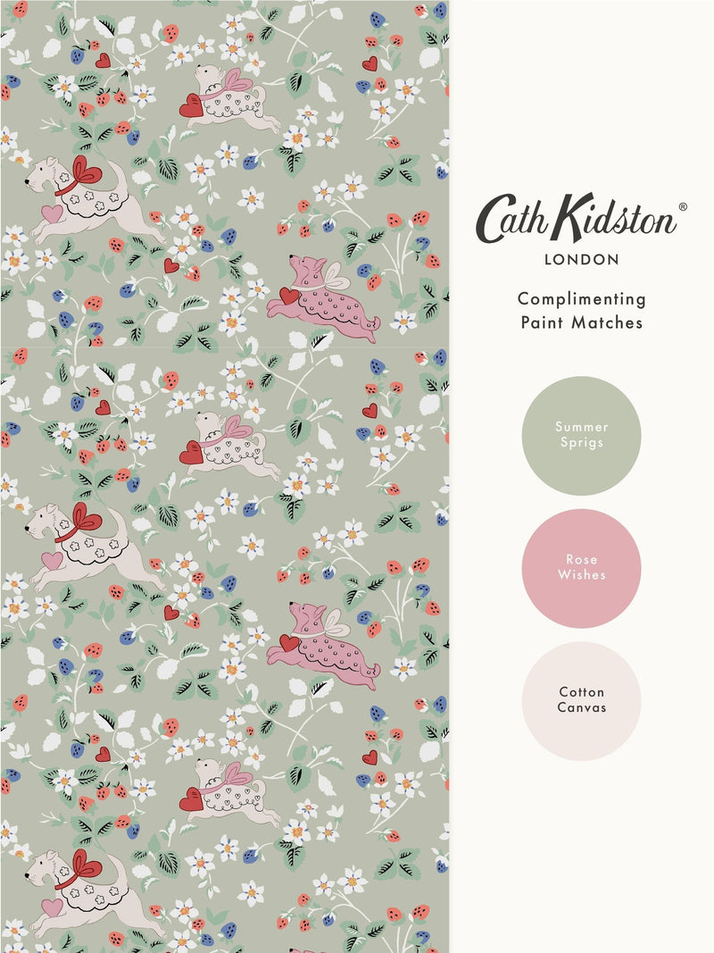 Cath Kidston Puppy Dream Floral wallpaper sample A4 (British brand)