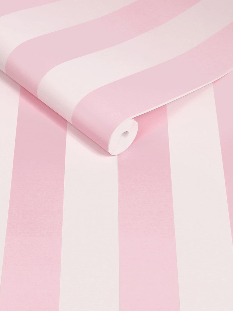 Cath Kidston wallpaper sample pink canopy stripe A4, UK version
