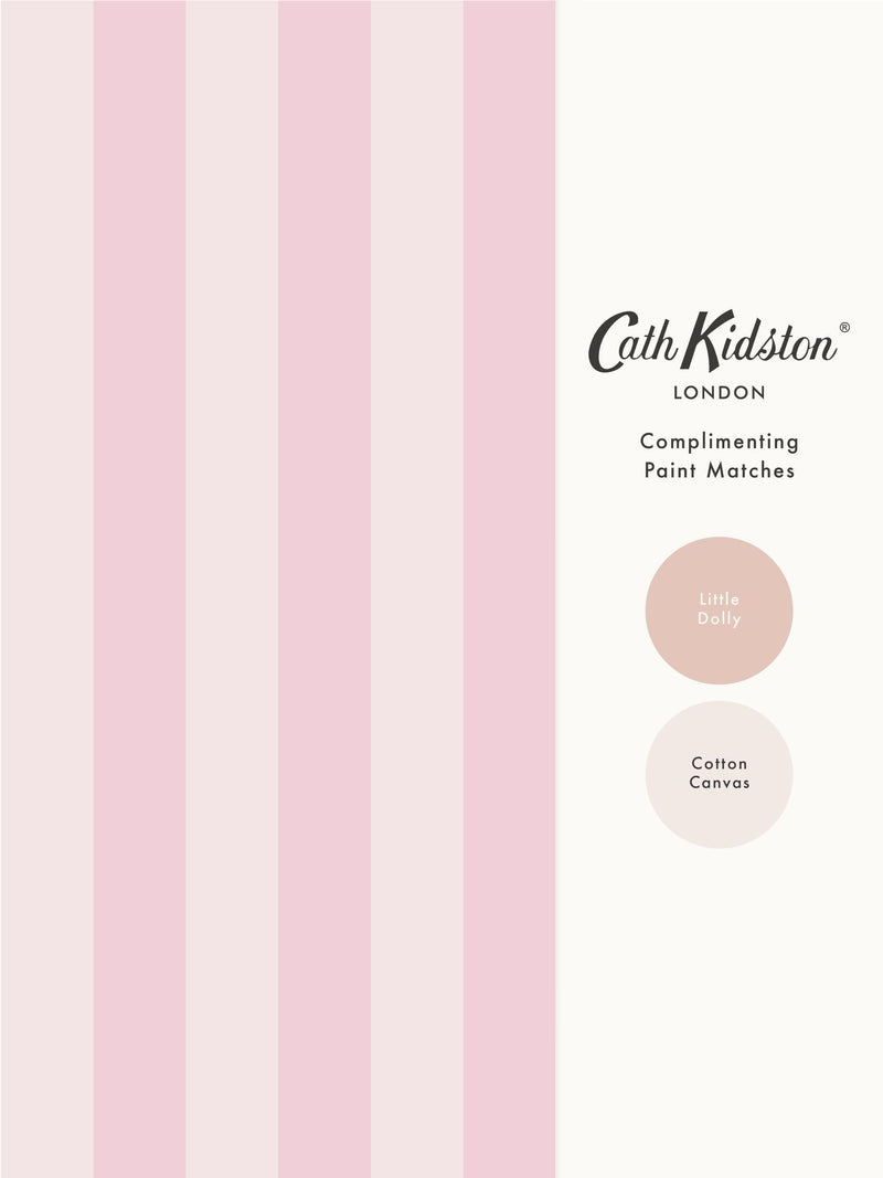Cath Kidston wallpaper sample pink canopy stripe A4, UK version