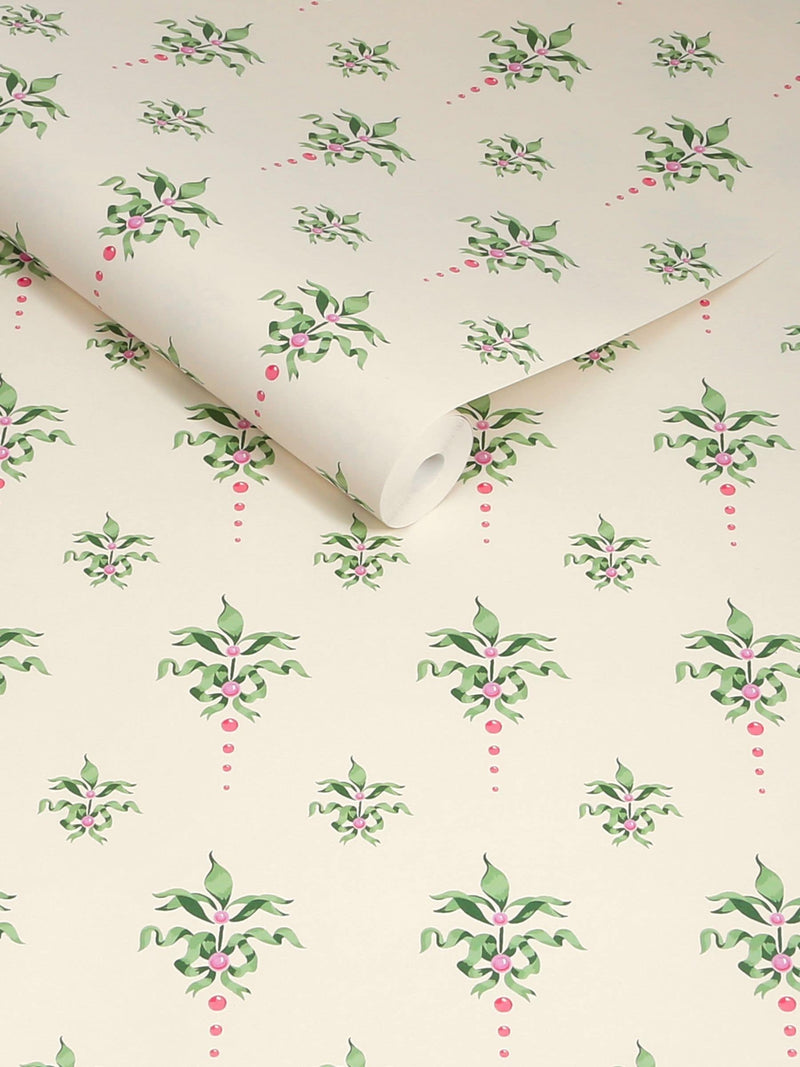 Cath Kidston wallpaper sample cream crest design A4, imported from the UK