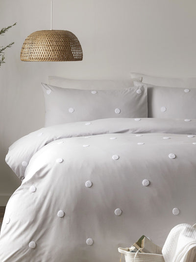 Appletree Silver Dot Garden 100% Pure Cotton Duvet Cover and Pillowcase Set
