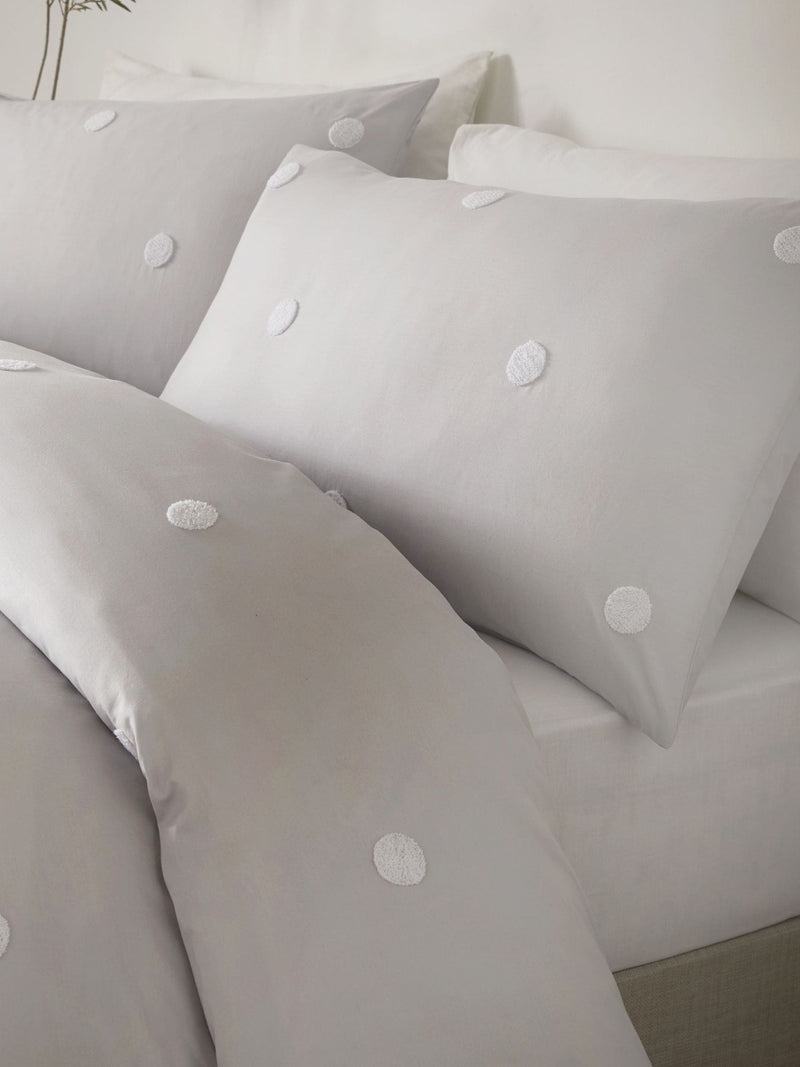 Appletree Silver Dot Garden duvet cover and pillowcase set - British product