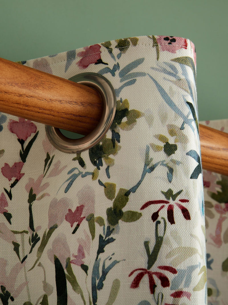 Pointon Fields floral lined eyelet curtains (British brand)