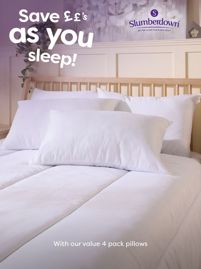 Slumberdown firm support side sleeper pillows white, imported from the UK