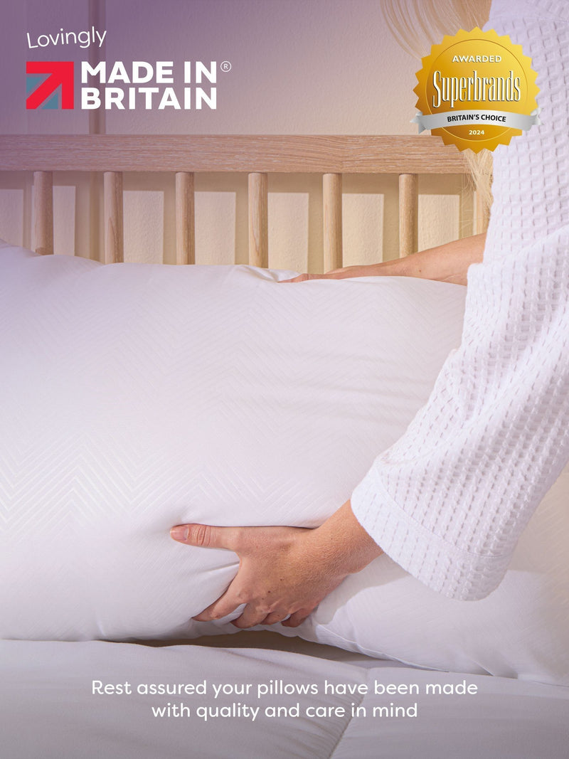 Slumberdown firm support side sleeper pillows white, imported from the UK