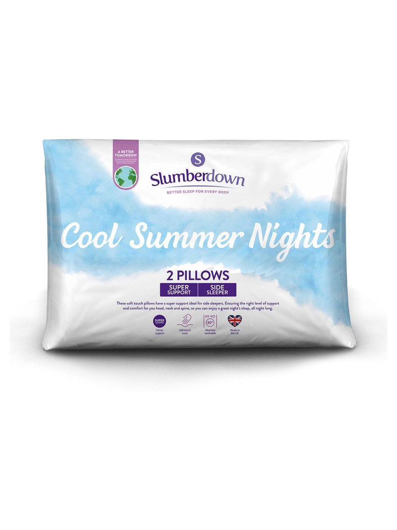 Slumberdown firm side sleeper pillows 2 pack, imported from the UK