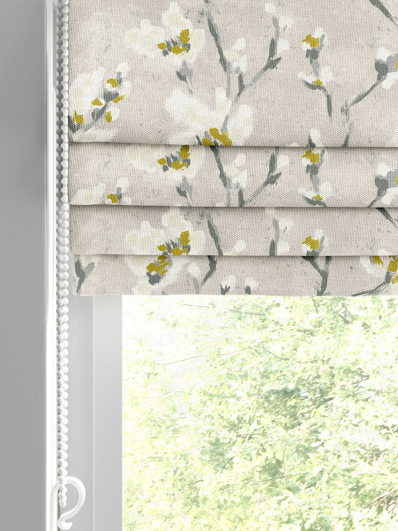 Roman blind in Yellow Burley pattern, 100% cotton - British product