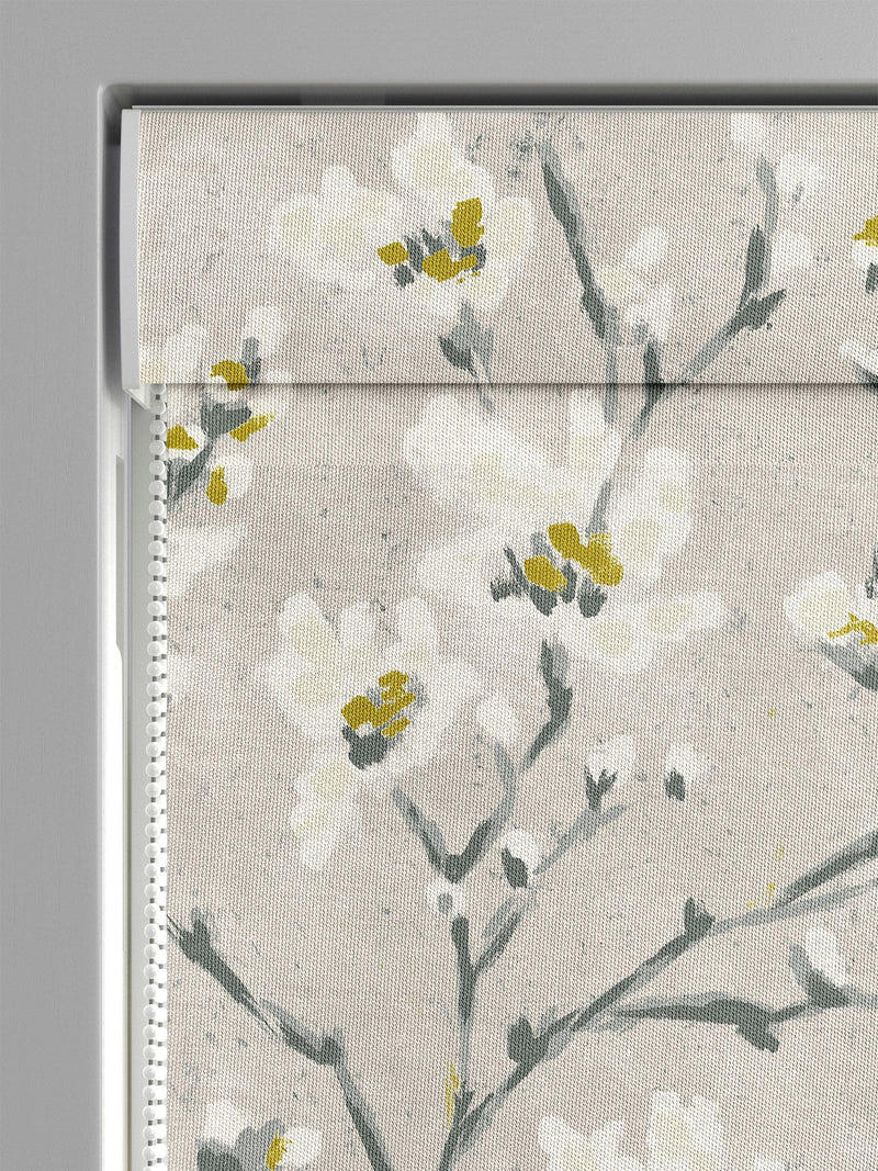 Roman blind in Yellow Burley pattern, 100% cotton - British product