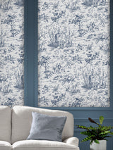 Next Laura Ashley Dark Seaspray Toile de Jouy Wallpaper 10m- Buy online at McGrocer