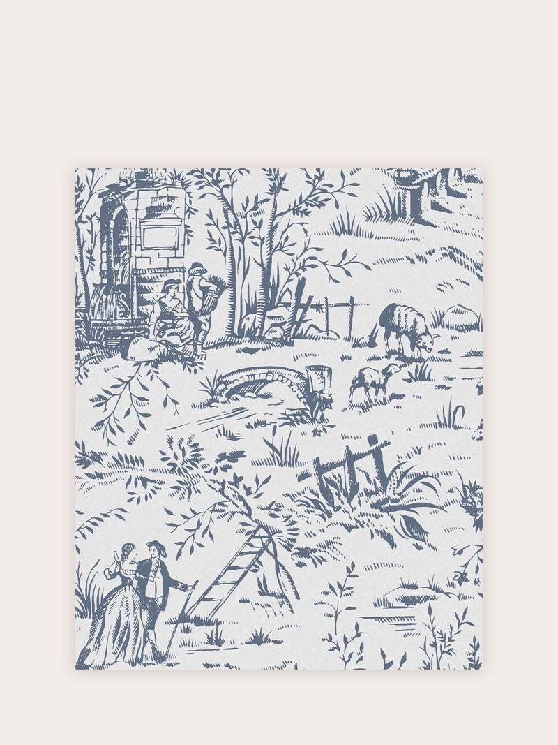 Laura Ashley Dark Seaspray Toile de Jouy wallpaper 10m roll - British product