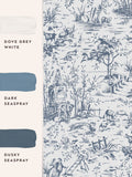 Laura Ashley Dark Seaspray Toile de Jouy wallpaper 10m roll - British product