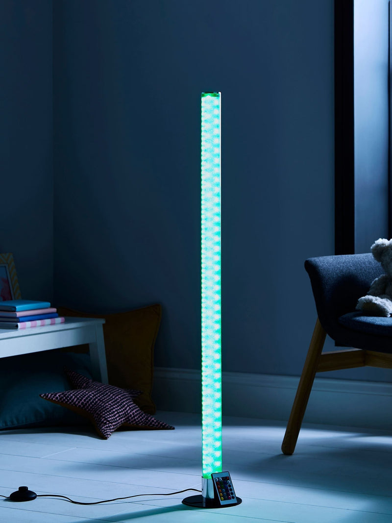 glow Chrome Shimmer cylinder floor lamp from British brand